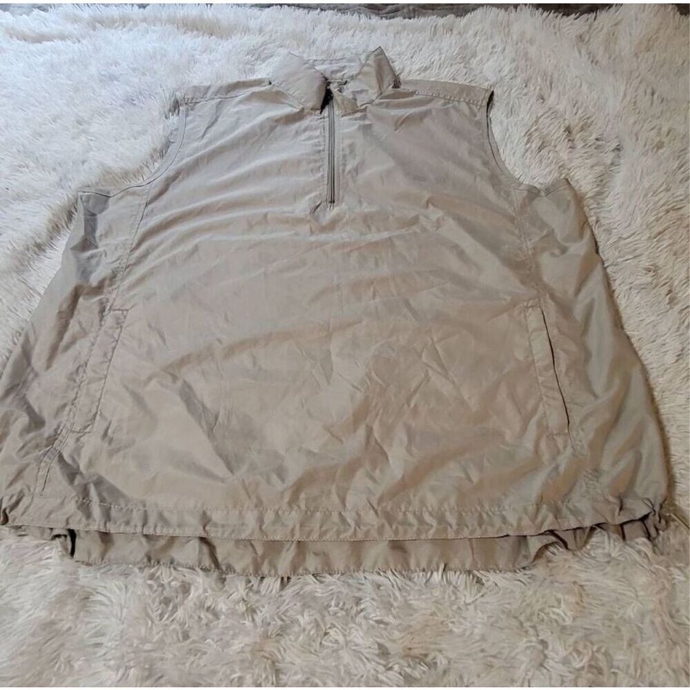 Akwa quality sleeveless beige waterproof half zip pullover vest 2XL,M